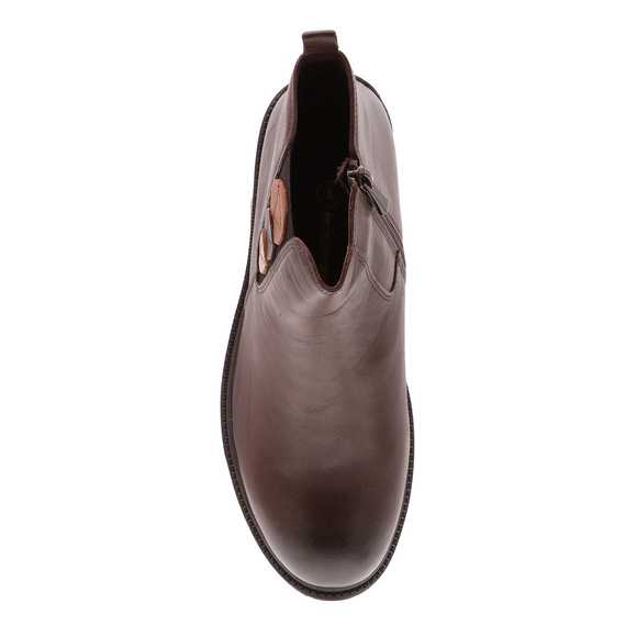 Botki skórzane zimowe niskie damskie na suwak